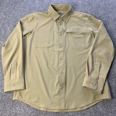 Oakley Mens Button Up Shirt Moisture Wicking Outdoor Brown Regular Fit Size M