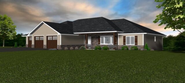 1980 Sq Ft Ranch house plan 5 Bed 3 Bath 3 Garage 