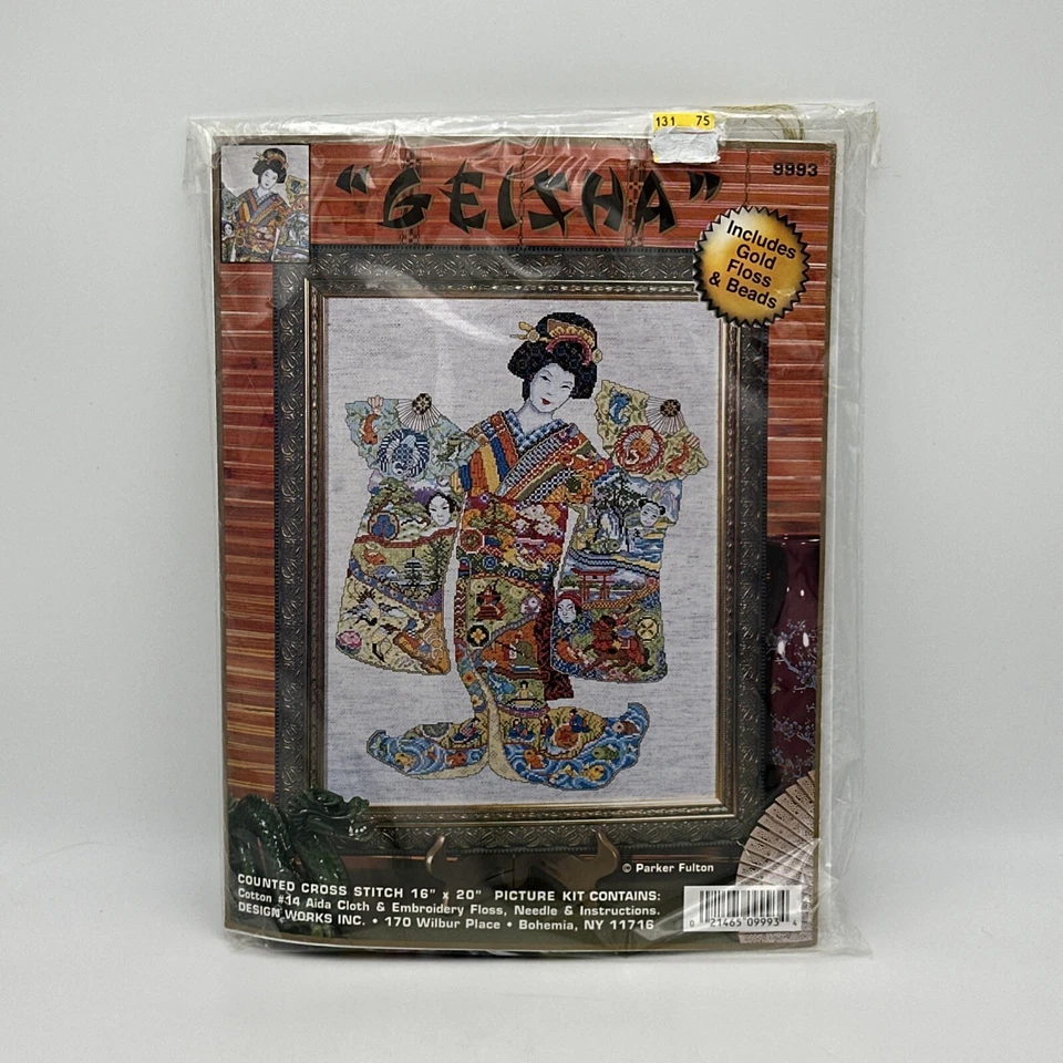 Design Works Geisha Asian Counted Cross Stitch Kit #9993 NEW 16x20 - Image 2 of 4