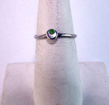 Cute Turquoise Inlay Ring Vintage Sterling Silver Size 6 Band Signed