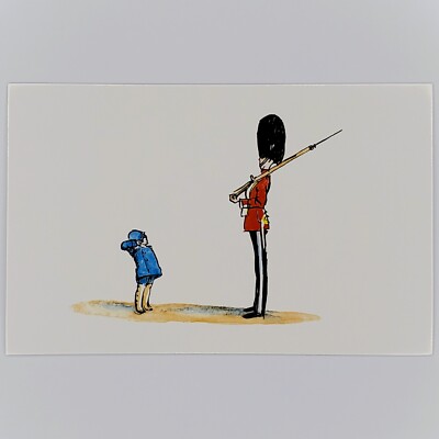 Classic Winnie the Pooh Postcard Christopher Robin King's Royal Guard Disney