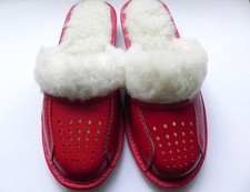 Women`s / Ladies Warm Winter Slippers 100% Natural Leather Size UK 3 4 5 6 7 8