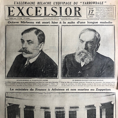 EXCELSIOR WW1 1917 17 02 Death Octave Mirbeau Yarrowdale Mississippi