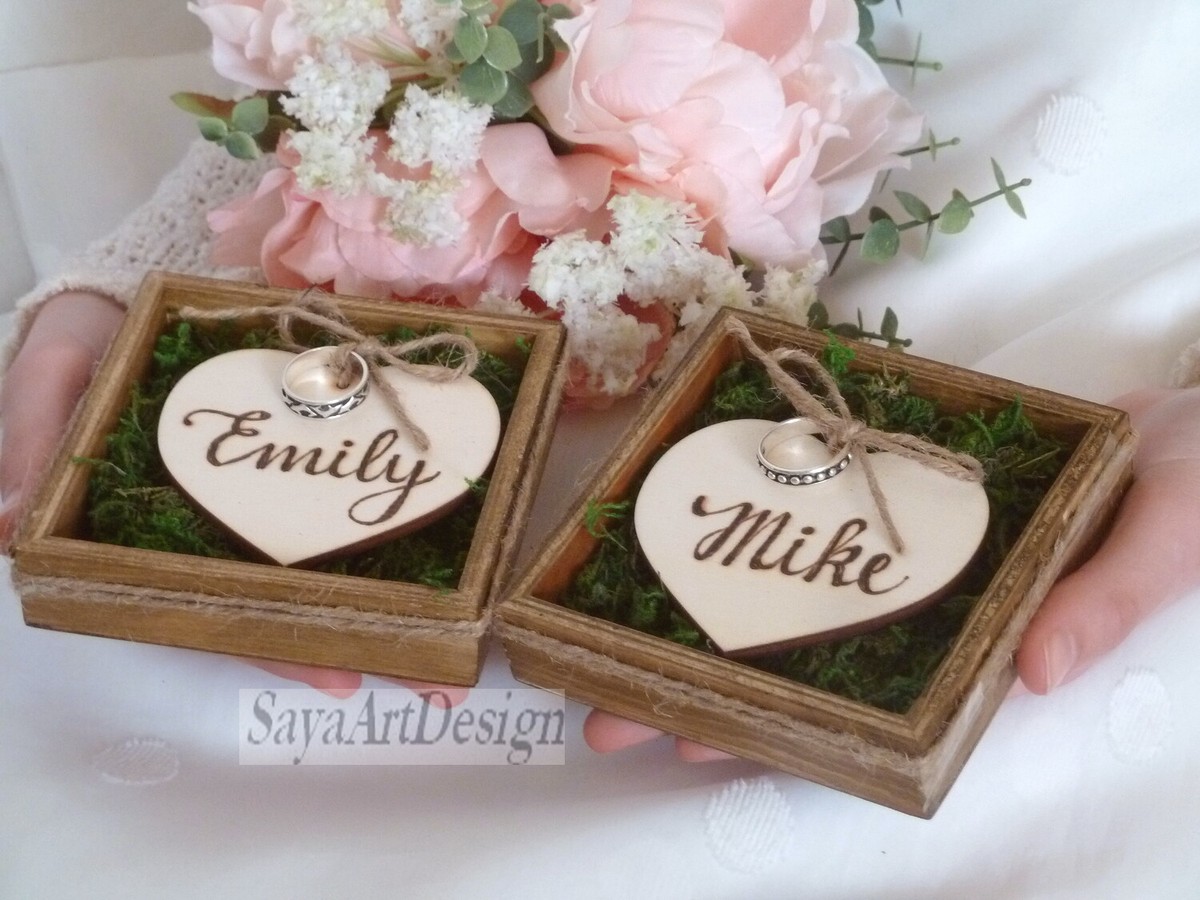 Ring Bearer Box with Personalized Wedding Ring Pillow