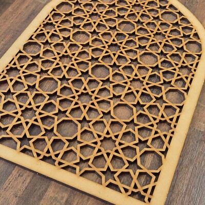 Geometrisch Arabisch Dekorativ Spitzbogen Tür Bildschirm Wand Skulptur Panel 010