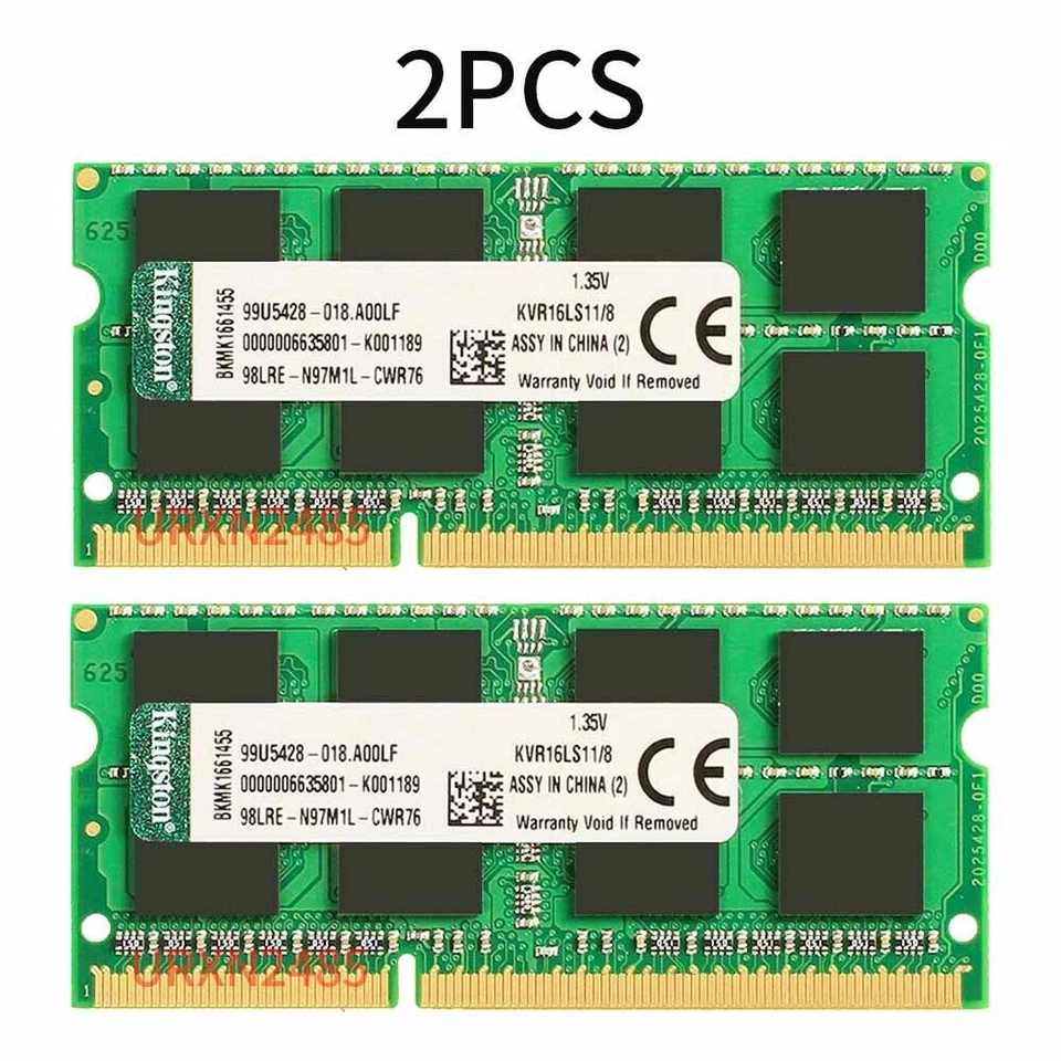 Kingston 16GB 2x 8GB DDR3L 1600MHz PC3L-12800 204Pin SODIMM Laptop Memory RAM BT - Image 2 of 4