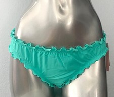 Victoria's Secret Bikini Bottom Nwt Aqua Ruched Ruffled Ruffle Cheeky Swim VS