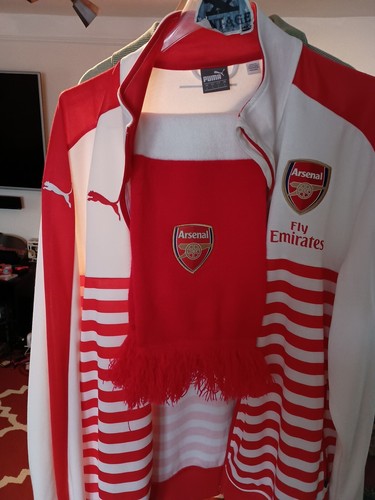 Premier League Arsenal Puma Zip Up Jacket Combo Bundle With Scarf Size L Lot - Picture 4 of 6