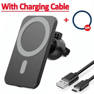 ''Magnetic Car Phone Holder with Wireless Charging   MagSafe-Compatible for iPhon