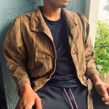 Byrnes & Baker Leather Jacket Small Rare Vtg Thinsulate Snakeskin Print Suede