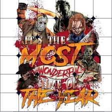 Sublimation Print Halloween Most Wonderful Time Ready to Press Heat Transfer