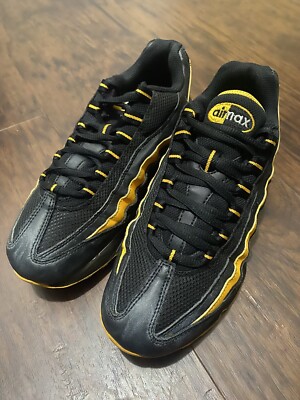 Nike Air Max 95 Boys Size 6 Running Shoes Black Yellow 307565-080