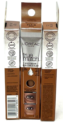 (3) Loreal True Match Eye Cream In A Concealer New In Packaging N7-8 - Dark - Picture 3 of 3