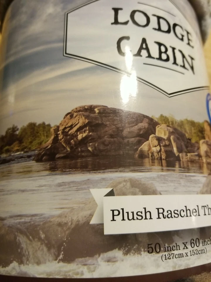 Lodge Cabin Gray Wolf Throw Blanket Plush Raschel Throw Lap Blanket Soft Cozy - Image 3 of 4