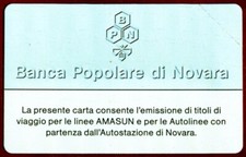 Special Use Card Bus Magnetic Stripe Banca Popolare di Novara Urmet
