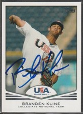 2011 Topps USA Baseball #USA-9 Branden Kline IP autograph signed card