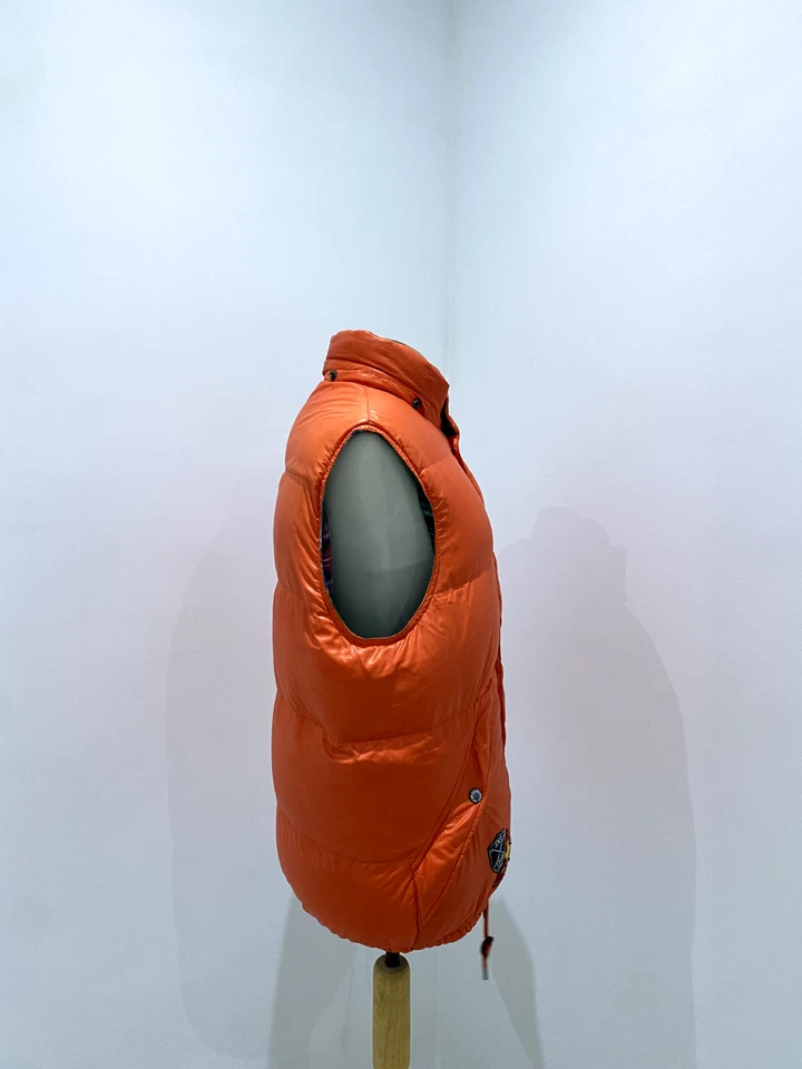 Polo Ralph Lauren RLPC лыж клуб вниз жилет размер M оранжевый клетку двусторонний винтажный - Изображение 4 из 4