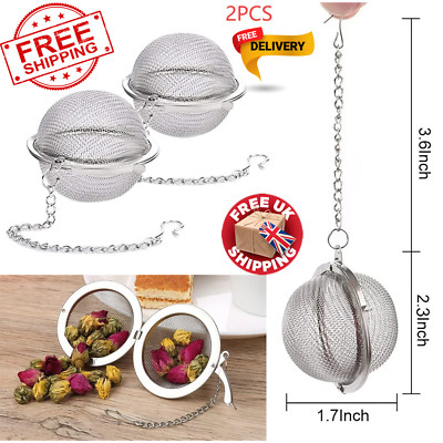 2 Stück Teekugel-Ei | Edelstahl extra feinmaschig Sieb Loseblätter UK