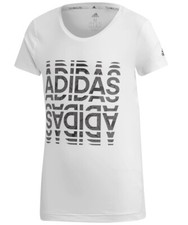 New Adidas Logo Top T-Shirt - White -  Girls Kids Junior