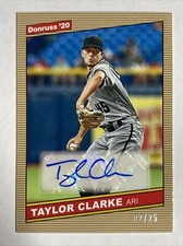 2020 Panini Donruss 1986 Retro GOLD /25 AUTO Taylor Clarke Arizona Diamondbacks