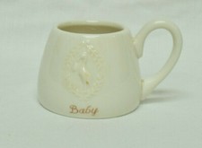 Russ Berrie Baby "Expression of Love Handpainted White/Gold Ceramic Cup 100393