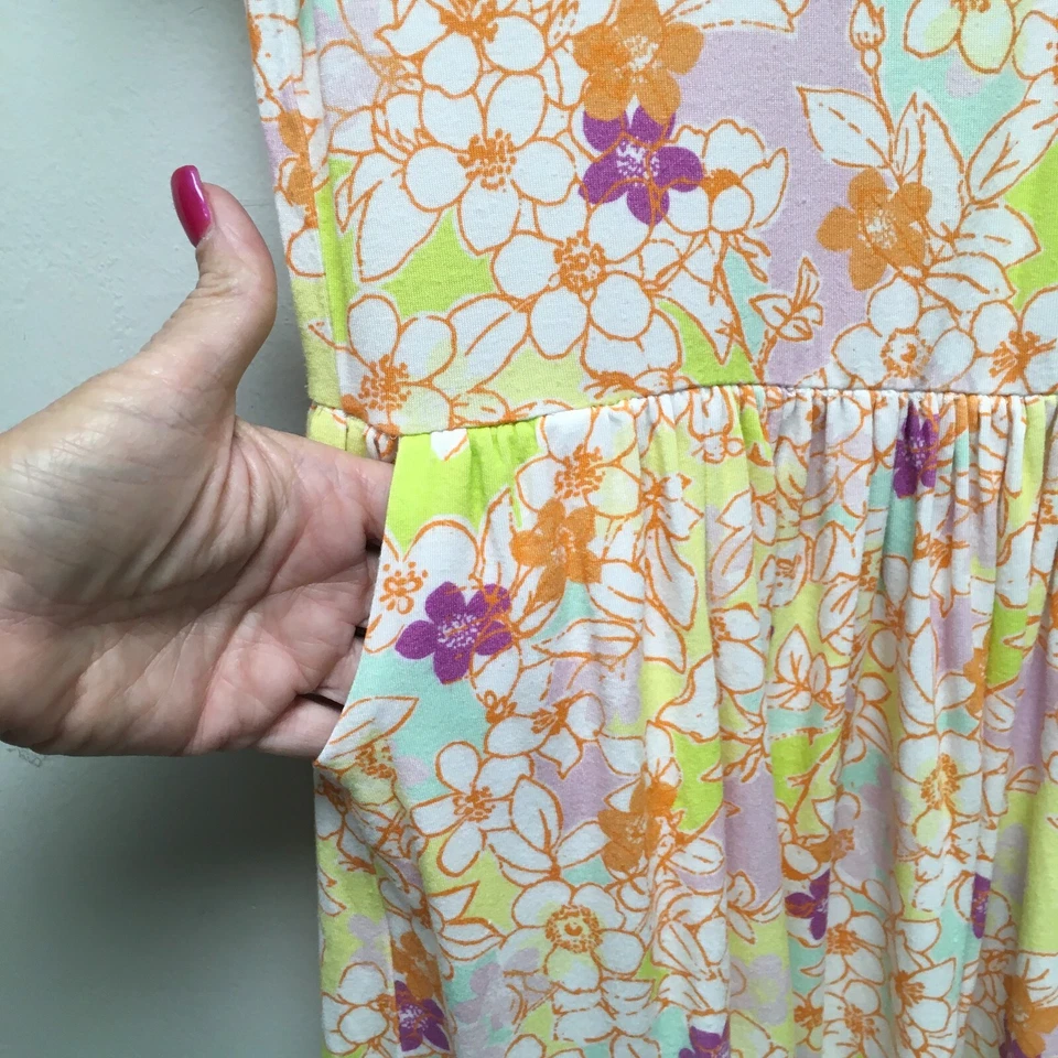 Vestido Camisa Pullover Manga Corta Cuello Redondo Floral Multicolor Peek Niñas 6-7 Foto 4 de 4