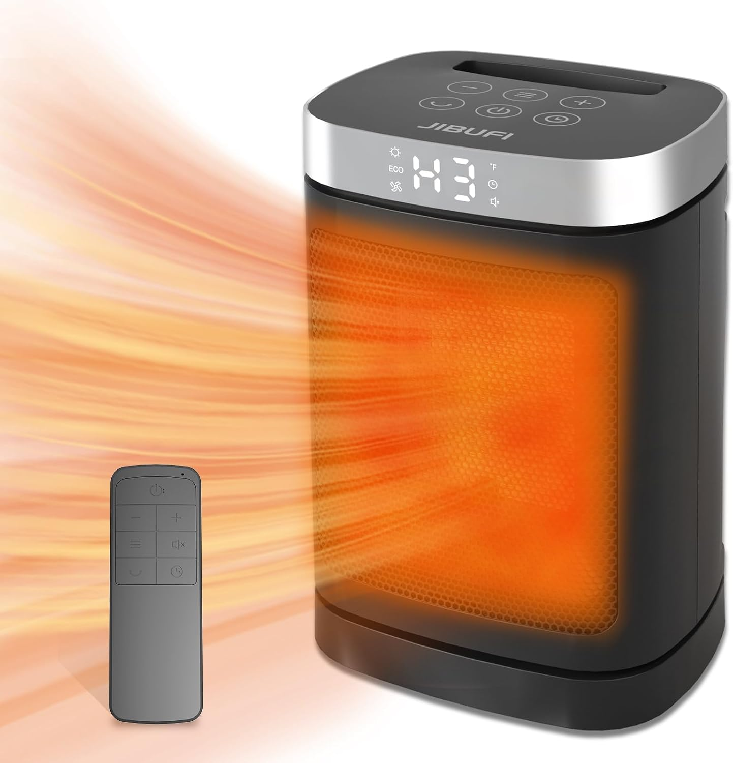 Small Portable Space Heater for Indoor Use - with 70°Rotating Feature,  1500W PT