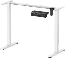Ergonomic Electric Stand Up Desk Frame with 4 Memory Height Settings, White