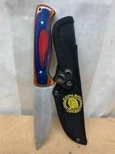 Chipaway Cutlery Fixed Blade Knife Hunting Fishing Bowie Wood Handle W/ Sheath