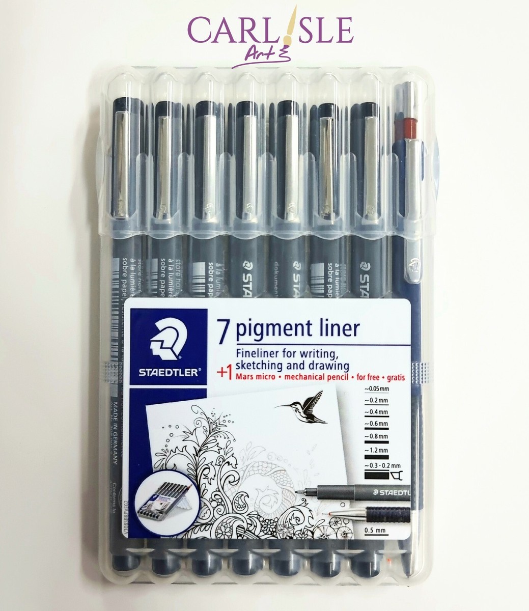 Pentel Pointliner Pigmentliner Set – 5 Stifte Schwarz, 0.05–0.8 Mm, Für Zeichnen & Skizzieren