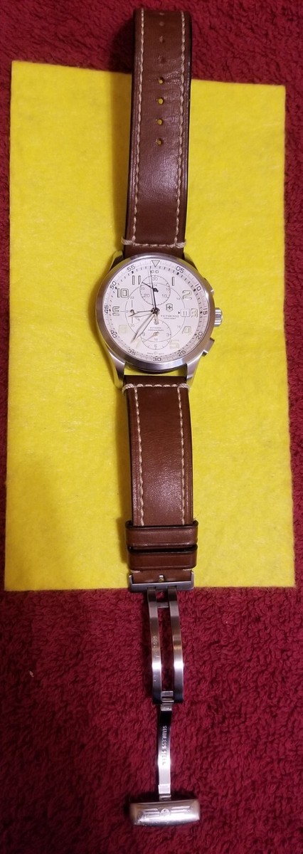 Swiss Army Men's Watch AirBoss Automatic Chronograph Silver Tone