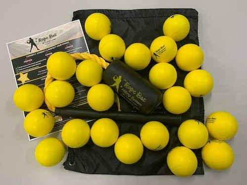 The Rope Bat - Baseball / Softball Swing Trainer w/ 24 Training Balls & Tote Bag