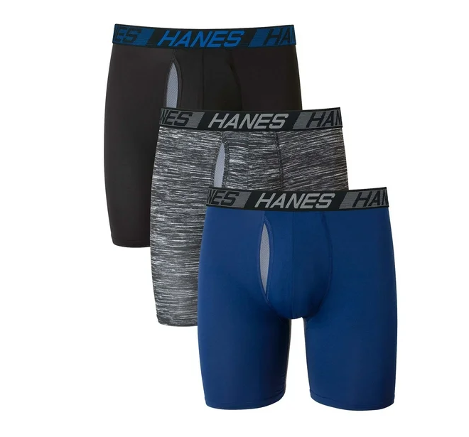 Hanes Men's Long Leg Ultimate Comfort Total Support Pouch Boxer Briefs, 3-Pack