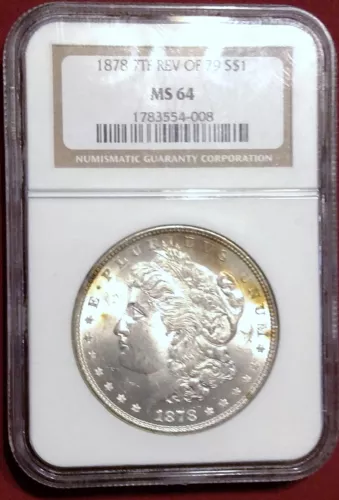 1878 7TF REV OF 79 Morgan Dollar S$1 NGC MS64