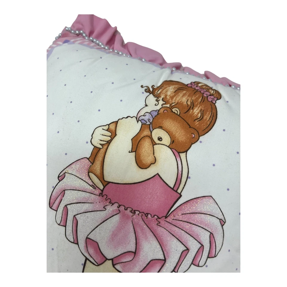 "Rara almohada bailarina Daisy Kingdom bebés 17"" borde con volantes hecha a mano" Foto 3 de 4