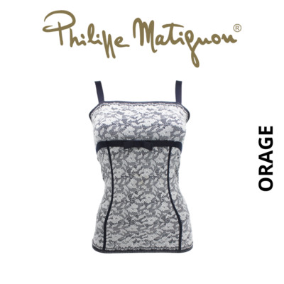 Trägertop Korsett Style tiefblau, ORAGE Philippe Matignon