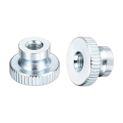 Knurled Thumb Nut, 25Pcs M5*0.8 Iron Round Knobs Zinc Plating, Silver Tone