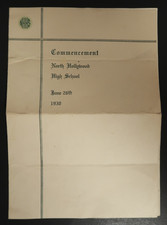 North Hollywood High School California 1930 Commencement Program Graduation