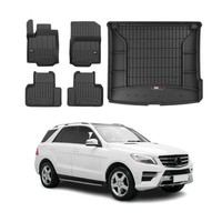 Omac FußMatten & Kofferraumwanne Set FüR Mercedes ML W166 2011-2015 Gummi 5X