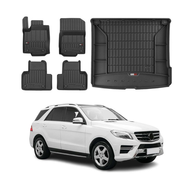 Omac FußMatten & Kofferraumwanne Set FüR Mercedes ML W166 2011-2015 Gummi 5X-image