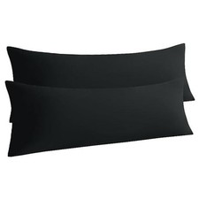Body Microfiber Pillowcases, Set of 2  Soft Brushed Body 20"x54" Black