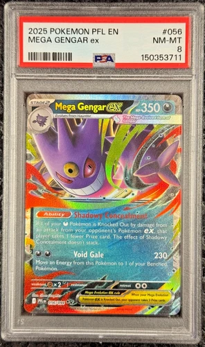 2025 POKEMON PFL EN MEGA GENGAR ex #056 - PSA 8