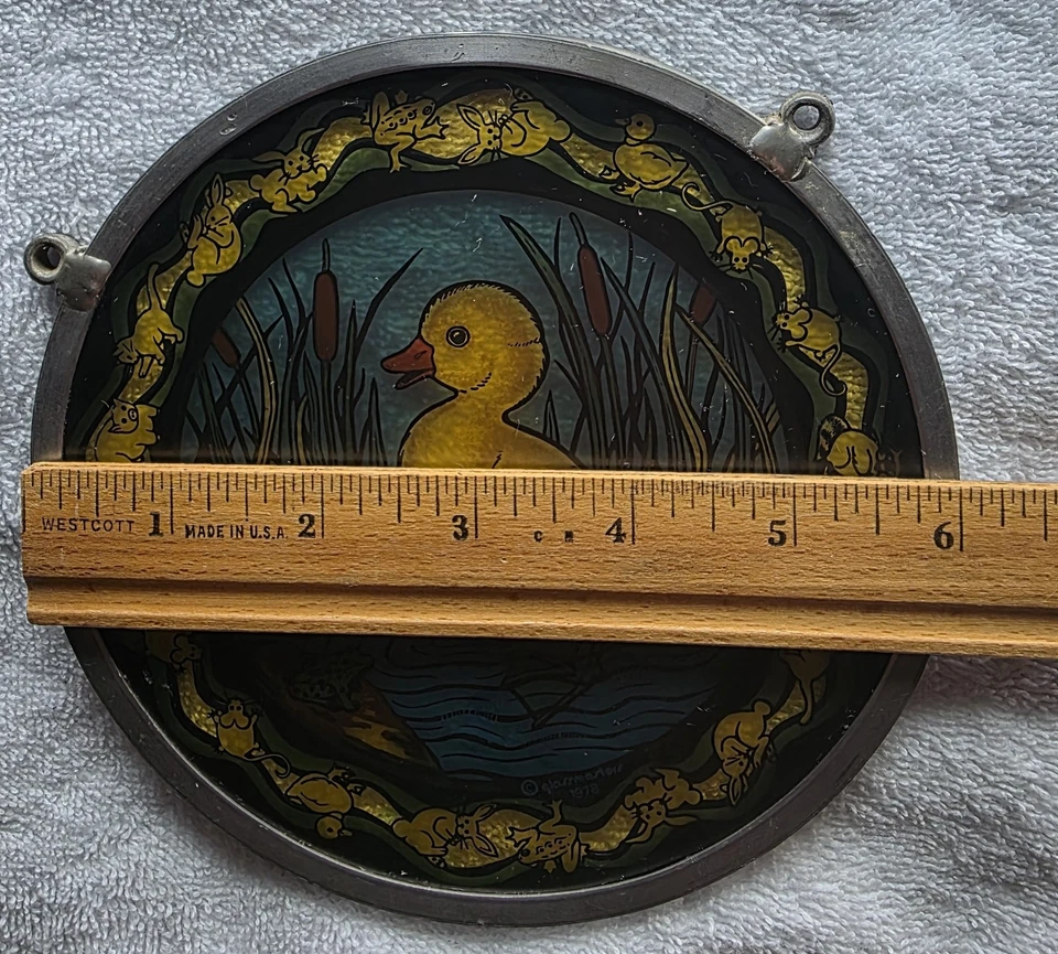 Vintage Glassmasters 1978 6" Suncatcher with Duck Foto 3 de 3