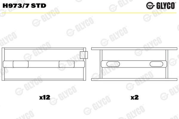 Kurbelwellenlager Glyco H973/7 STD FüR BMW E23 E28 E32 Alpina E24 E34 E3 E12 6Er-image