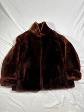 Vintage Unbranded Faux Fur Coat Womens Made In USA Union Made