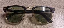 Ray-Ban RB3016 Clubmaster Men's Sunglasses Black Gold Polarized Green Lens