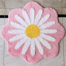 Daisy Bath Mat, Cute Flower Bathroom Rugs, Absorbent Quick Dry Non Slip Batht...