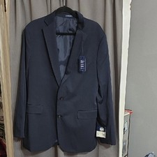 NWT Stafford Men's Blazer Navy Classic Fit Stretch Size 44 Long