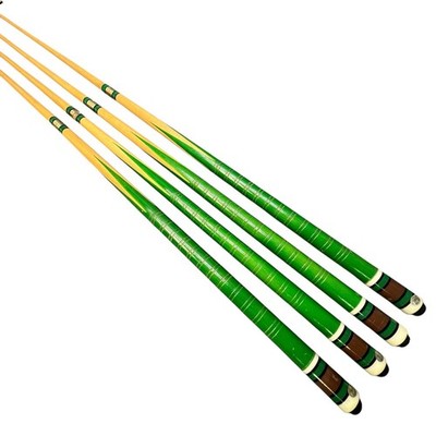 Vintage Lot Of 4 2-Piece Billiards Pool Cue Stick Inlay Brass Taiwan Green READ