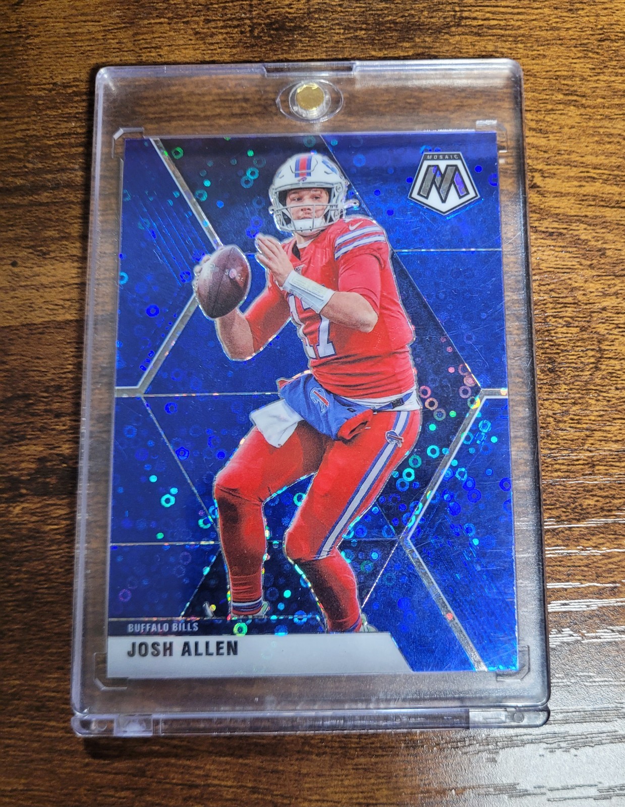 2020 Panini Mosaic - Josh Allen #26 No Huddle Blue Prizm /75